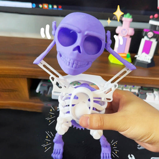 3D Printed Dancing Skeleton Halloween Decoration with Light & Sound Effects
