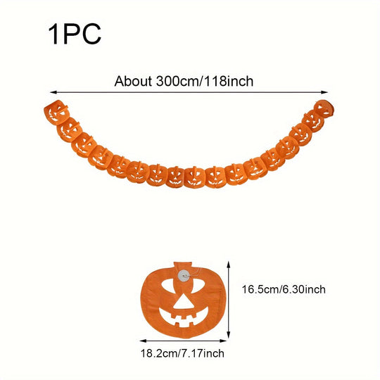 3D Pumpkin Honeycomb Garland Halloween Decoration for Hallways