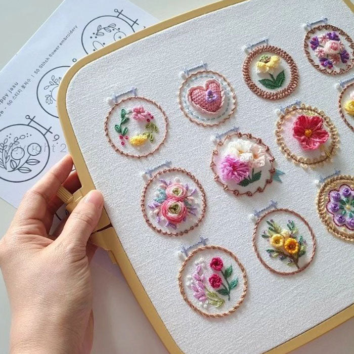 Small Flower Frame Embroidery Kit