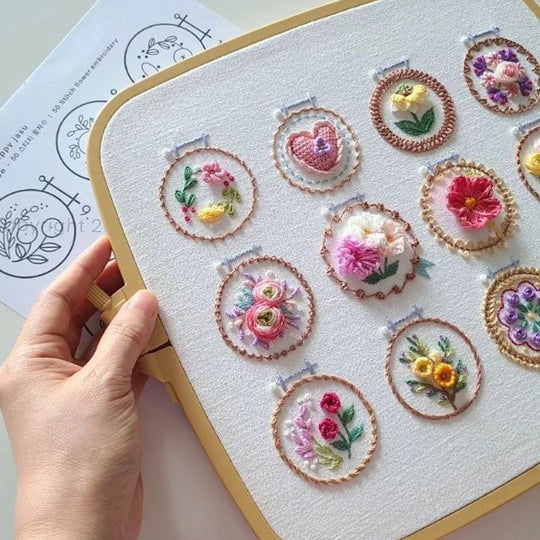 Small Flower Frame Embroidery Kit