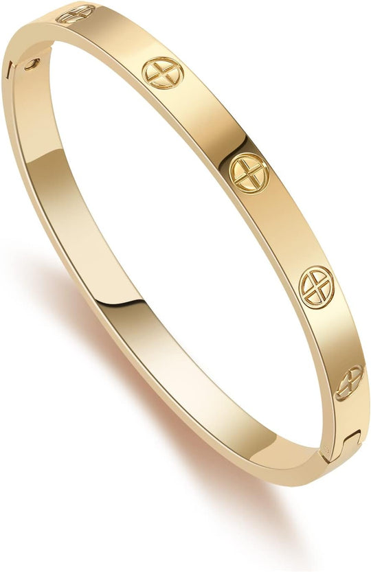 18K Gold-plated Bracelets for Women Friendship Love Bangle Bracelets
