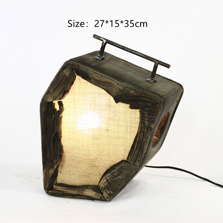 Handmade Cotton Yarn Wooden Lamp With Bulbue
