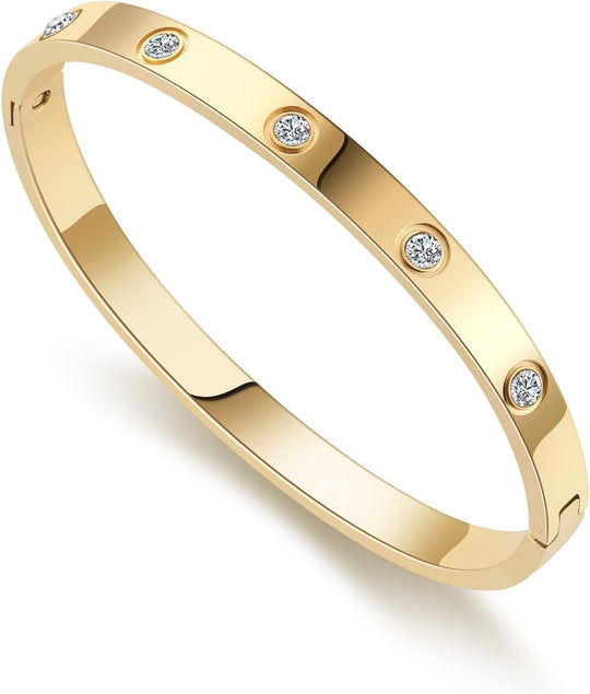 18K Gold-plated Bracelets for Women Friendship Love Bangle Bracelets