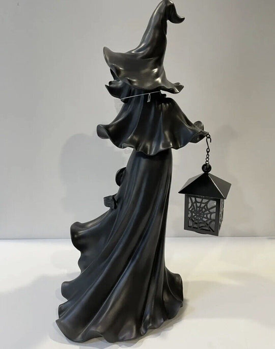 Halloween Witch Figurine Lantern with Soft LED Glow for Spooky Décor