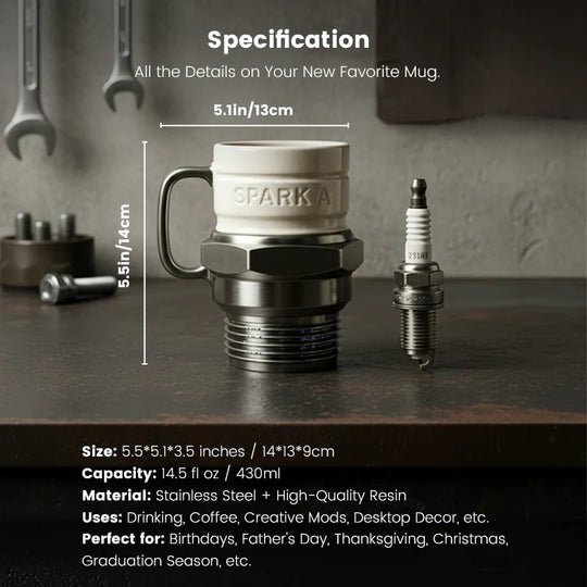 ☕Spark Plug Coffee Mug – Automotive-Themed Collectible Cup for Car Enthusiasts