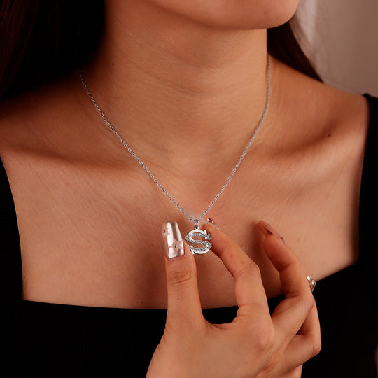 CZ Diamonds Inlaid Initial Necklace