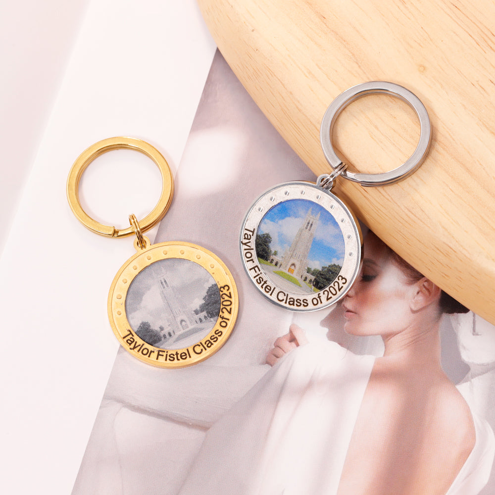 Graduation Commemorative Gift University Photo Keychain