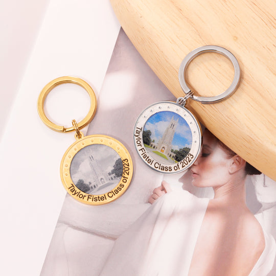 Graduation Commemorative Gift University Photo Keychain