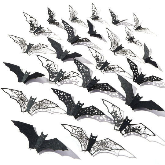 3D Halloween Paper Bat Decorations for Indoor Party Walls and Doorways