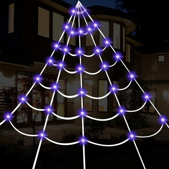 Halloween Spider Web Hanging Light with Timer for Indoor & Outdoor Decor