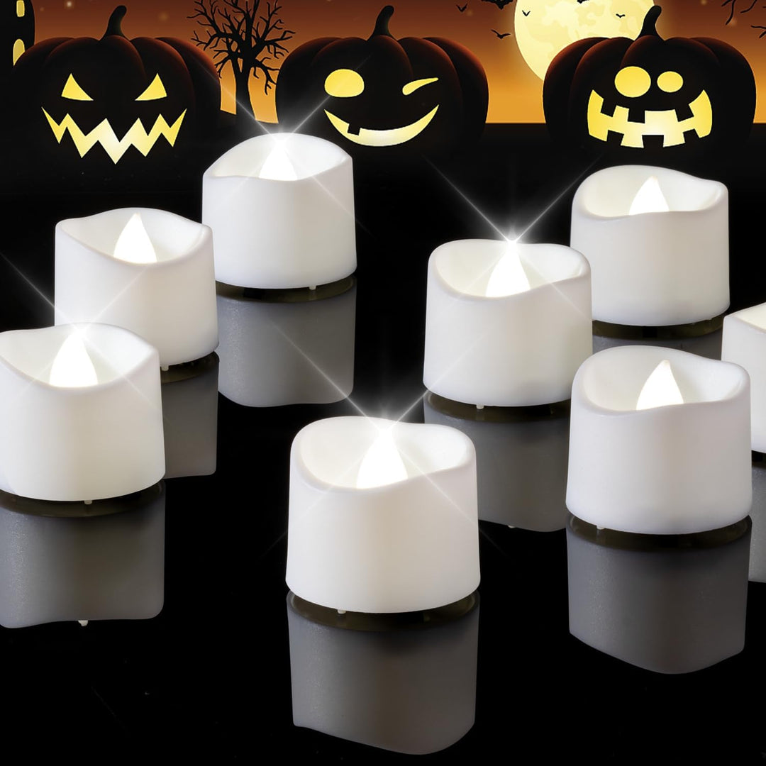 24Pcs Flickering Flameless Candle Battery Operated, 200+Hours Fake Electric LED Tea Lights