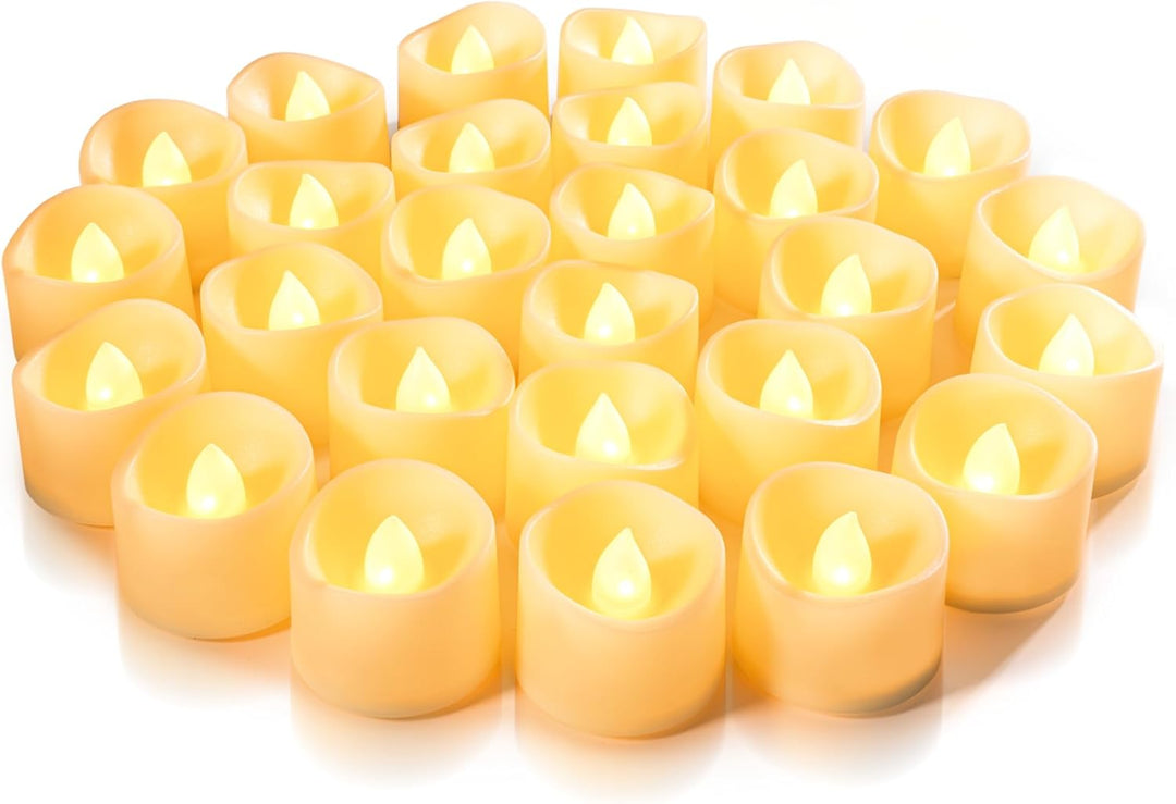 24Pcs Flickering Flameless Candle Battery Operated, 200+Hours Fake Electric LED Tea Lights