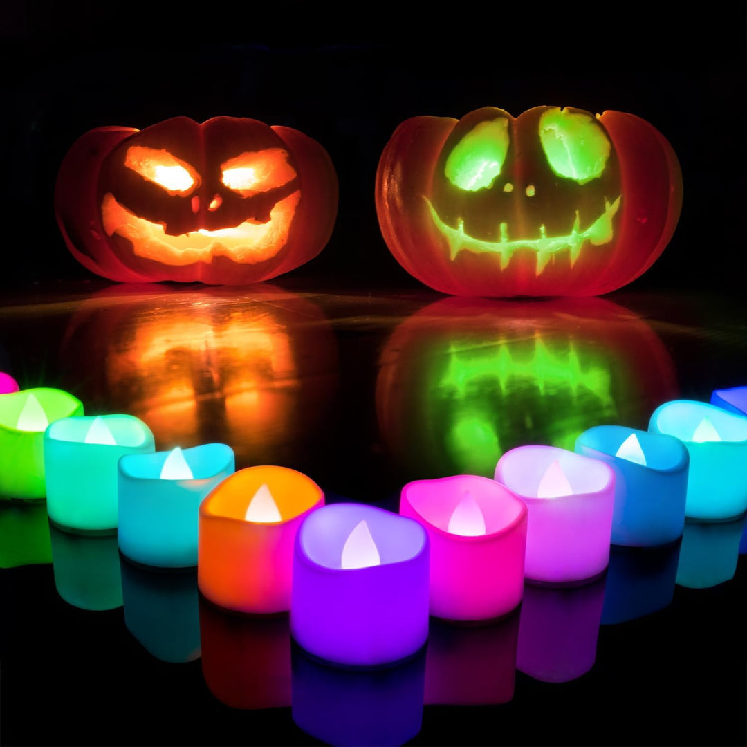 24Pcs Flickering Flameless Candle Battery Operated, 200+Hours Fake Electric LED Tea Lights
