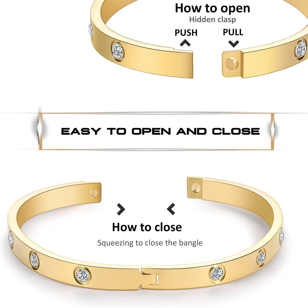 18K Gold-plated Bracelets for Women Friendship Love Bangle Bracelets