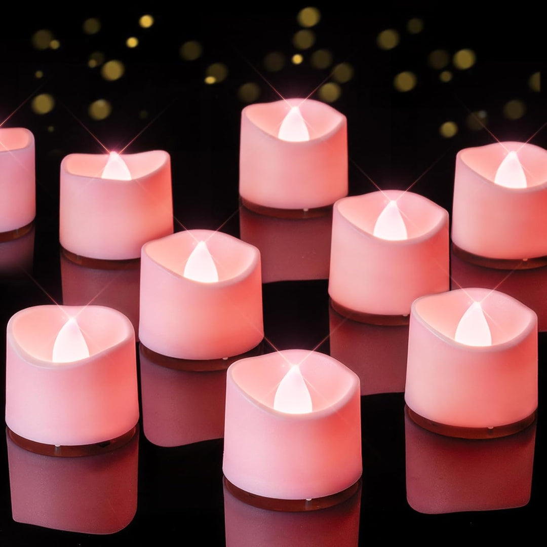 24Pcs Flickering Flameless Candle Battery Operated, 200+Hours Fake Electric LED Tea Lights