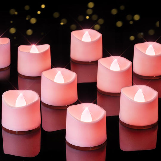 24Pcs Flickering Flameless Candle Battery Operated, 200+Hours Fake Electric LED Tea Lights