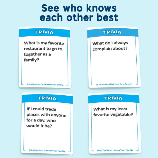 Do You Really Know Your Family Game Family Party Cards Game