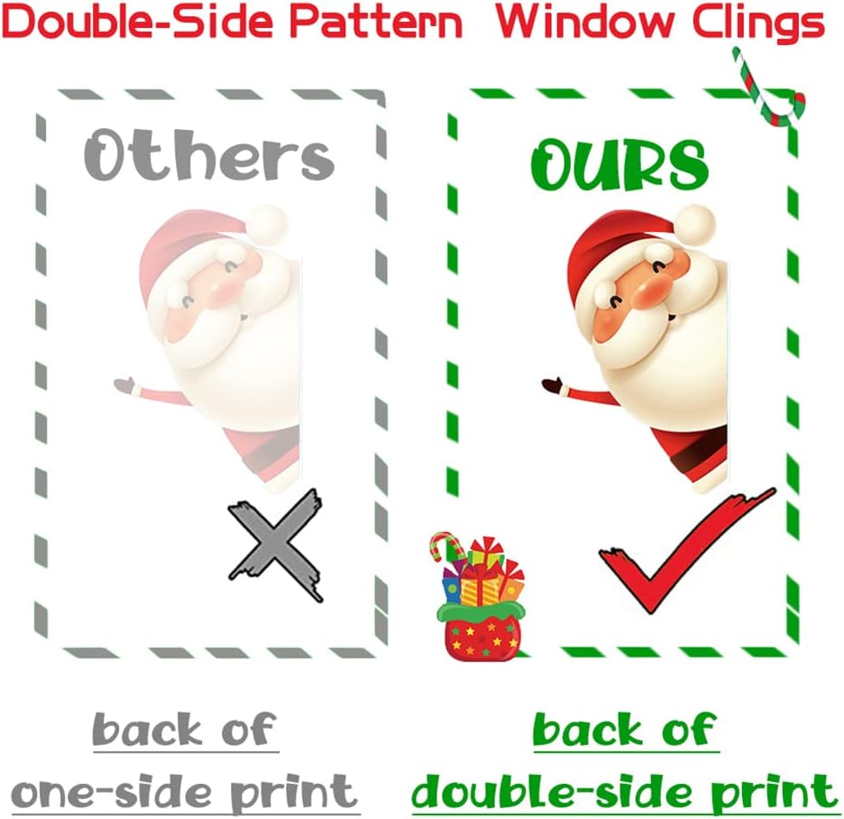 82PCS Christmas Snowflake Window Clings Stickers for Glass, Xmas Decals Christmas Decorations