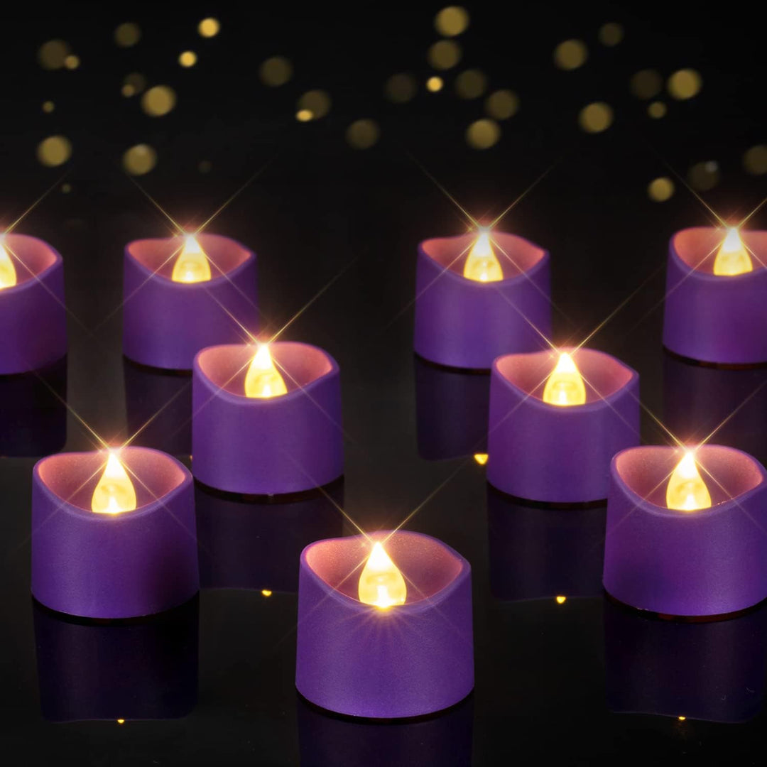 24Pcs Flickering Flameless Candle Battery Operated, 200+Hours Fake Electric LED Tea Lights
