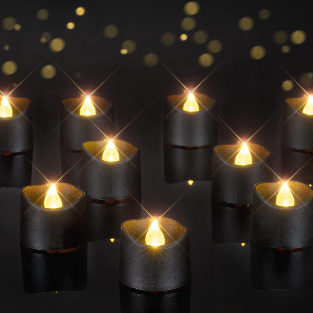 24Pcs Flickering Flameless Candle Battery Operated, 200+Hours Fake Electric LED Tea Lights