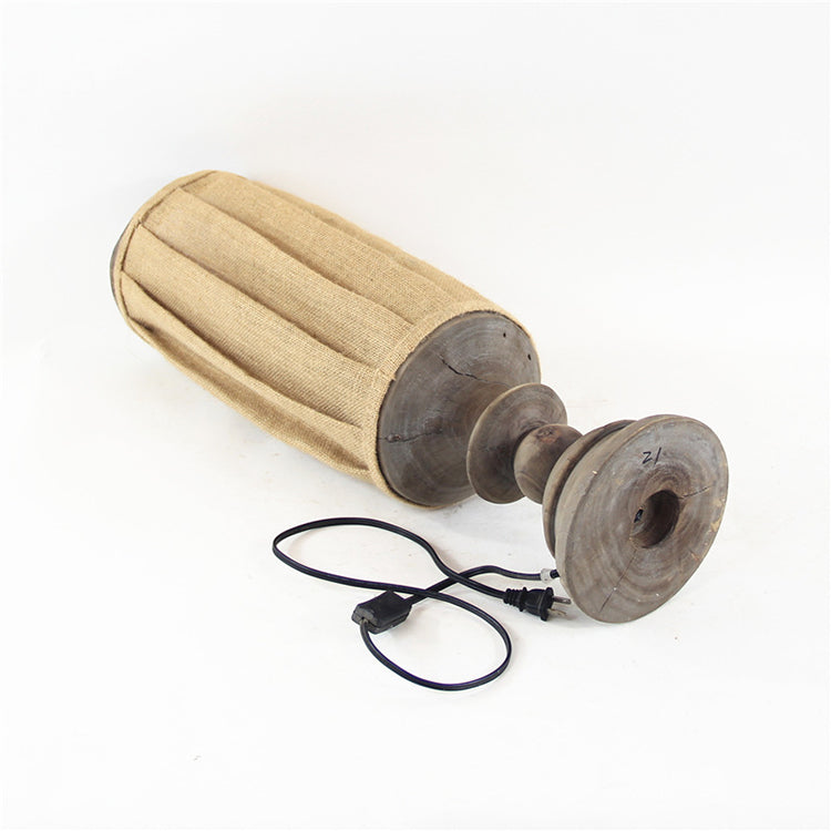 Vintage Table Lamp - Handmade Wooden Lamp
