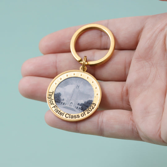 Graduation Commemorative Gift University Photo Keychain