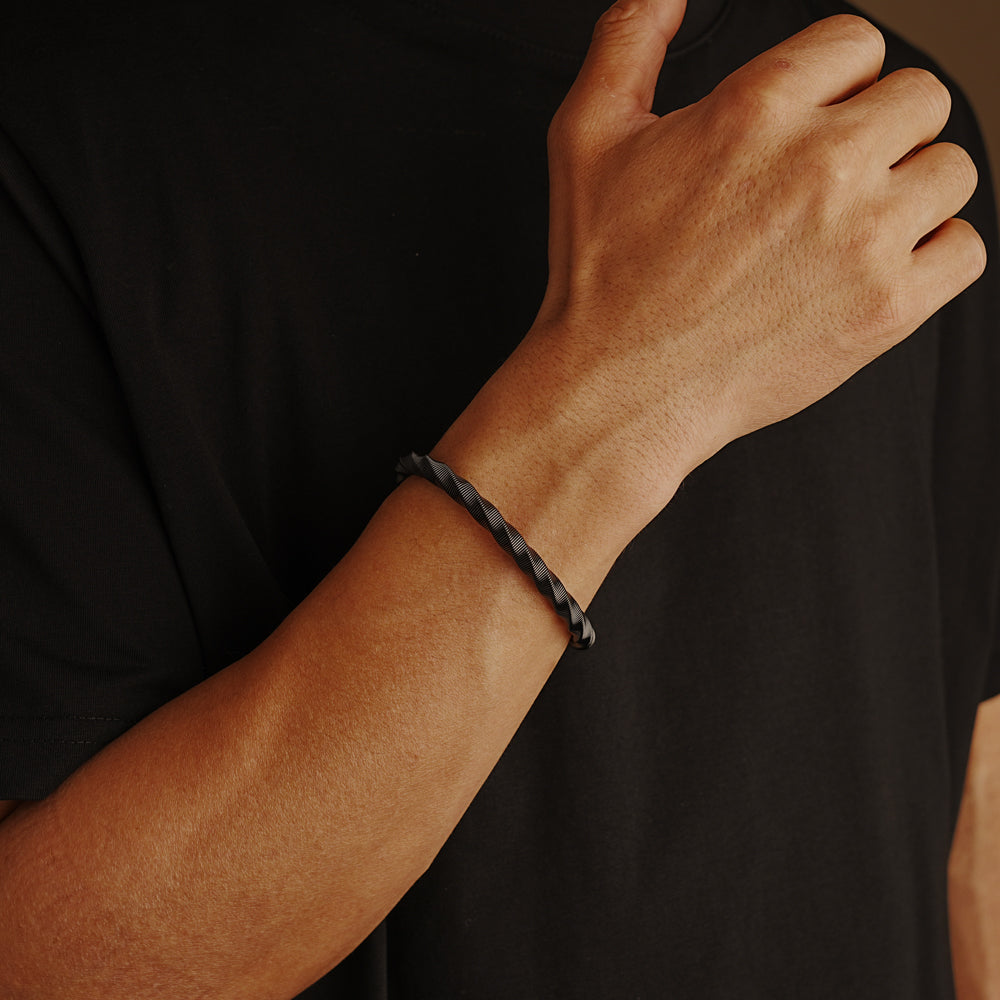 Twisted Gold-Tone Men's Bracelet