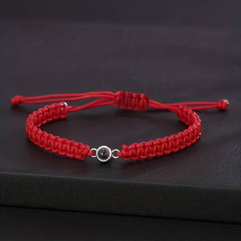 Multicolor Braided Rope Projection Bracelet 100 Languages I Love You