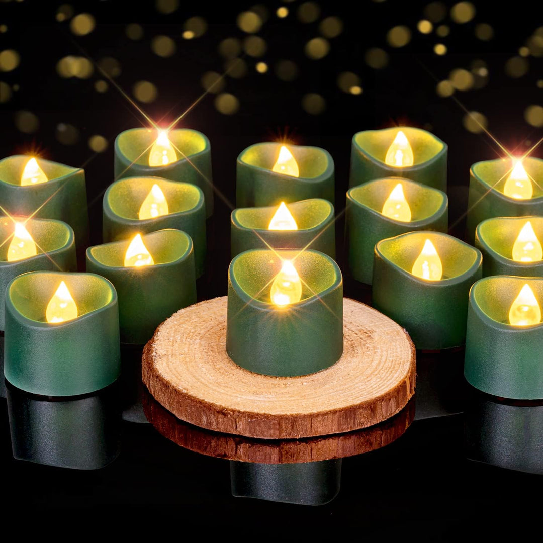 24Pcs Flickering Flameless Candle Battery Operated, 200+Hours Fake Electric LED Tea Lights