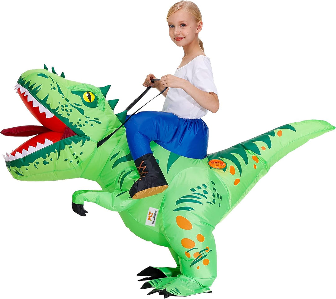 Inflatable Dinosaur Costume Kids Riding T Rex Blow up Halloween Costume Funny Party for Boys/Girls