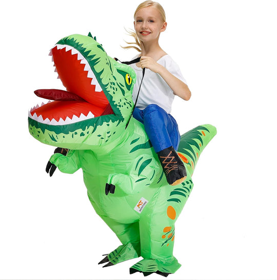 Inflatable Dinosaur Costume Kids Riding T Rex Blow up Halloween Costume Funny Party for Boys/Girls