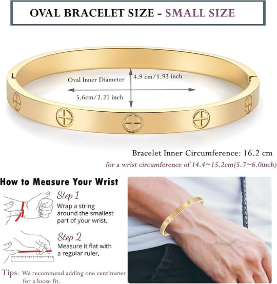 18K Gold-plated Bracelets for Women Friendship Love Bangle Bracelets