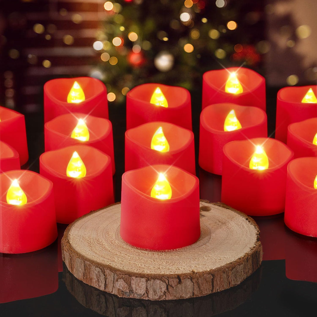 24Pcs Flickering Flameless Candle Battery Operated, 200+Hours Fake Electric LED Tea Lights