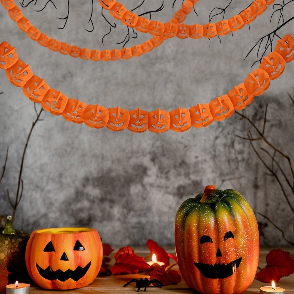 3D Pumpkin Honeycomb Garland Halloween Decoration for Hallways