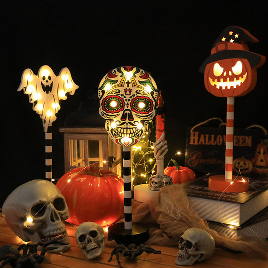 Solar-Powered Outdoor Halloween Lanterns with Spooky Glow