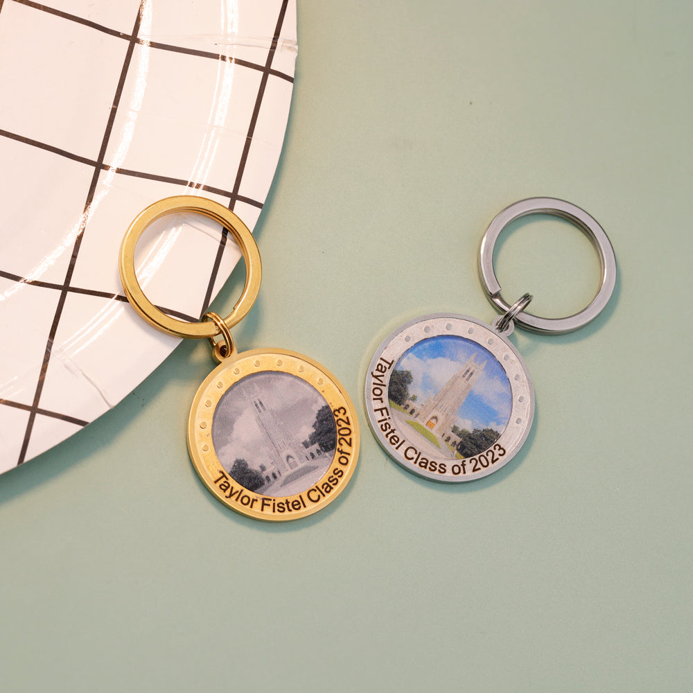 Graduation Commemorative Gift University Photo Keychain