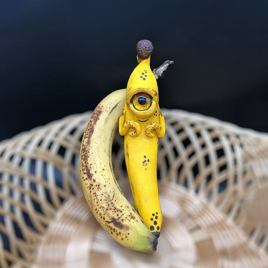 🍌 Halloween Funny Banana Resin Figurines with Googly Eyes