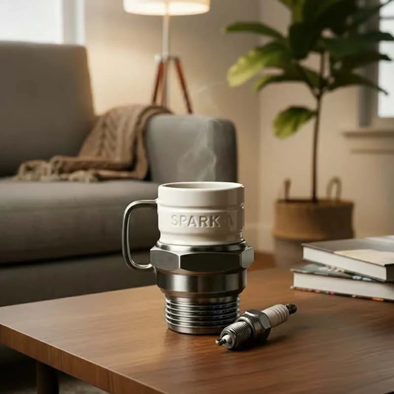 ☕Spark Plug Coffee Mug – Automotive-Themed Collectible Cup for Car Enthusiasts