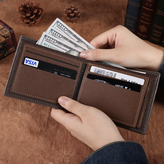 Father's Day Gift Men's Photo Custom Wallet Gray Personalized Gifts