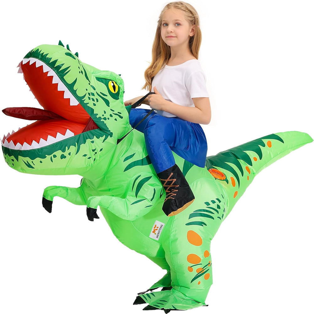 Inflatable Dinosaur Costume Kids Riding T Rex Blow up Halloween Costume Funny Party for Boys/Girls