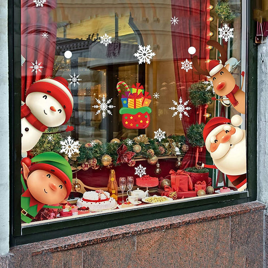 82PCS Christmas Snowflake Window Clings Stickers for Glass, Xmas Decals Christmas Decorations