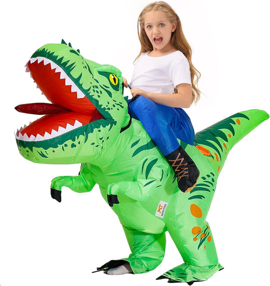Inflatable Dinosaur Costume Kids Riding T Rex Blow up Halloween Costume Funny Party for Boys/Girls