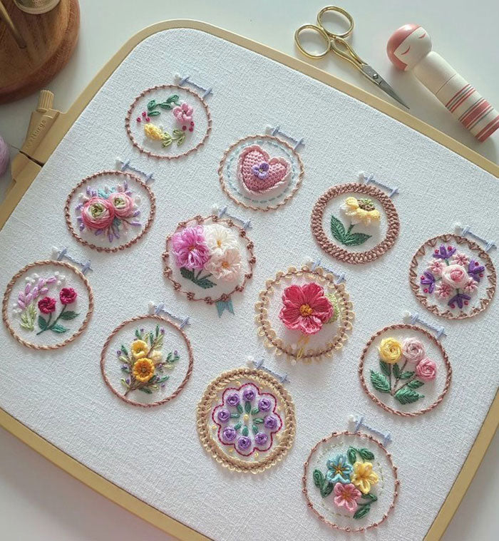 Small Flower Frame Embroidery Kit