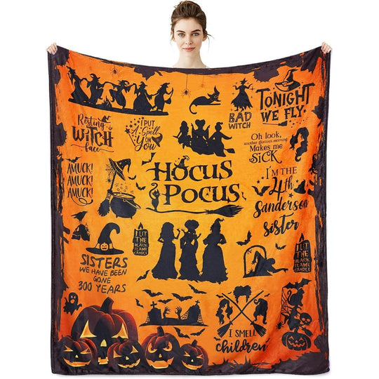 Halloween Pumpkin Pattern Cozy All-Season Stain-Resistant Blanket