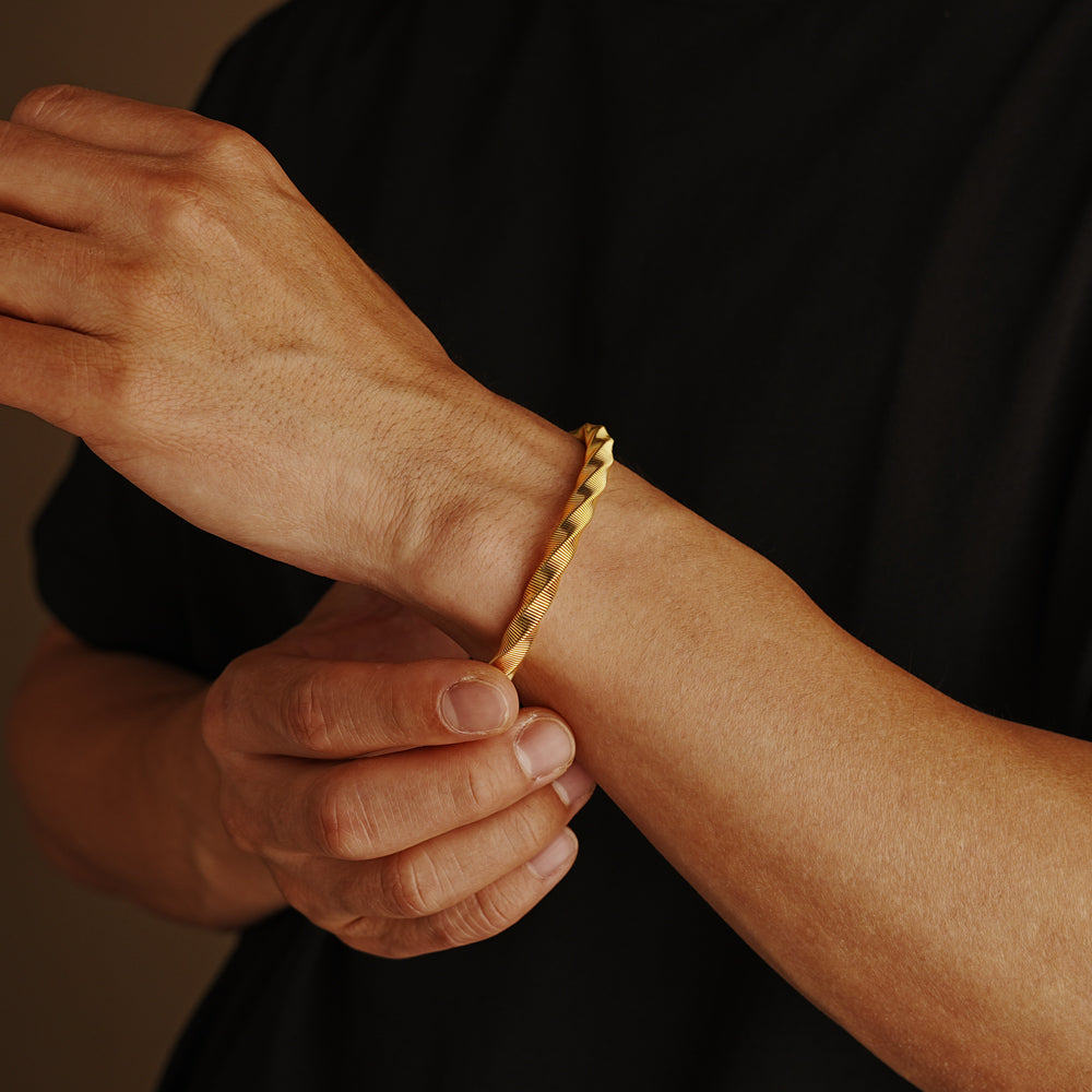 Twisted Gold-Tone Men's Bracelet