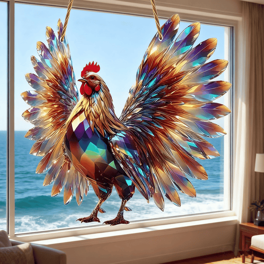 🐓 Elegant Rooster Sun Catcher
