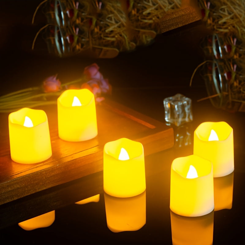 Flameless LED Jar Candles with Glitter Warm White Glow for Halloween Decor