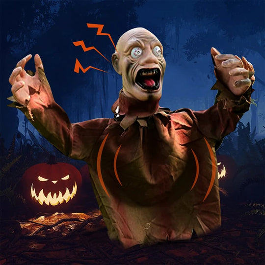 Sound-Activated Swinging Ghost Halloween Decoration with LED Eyes
