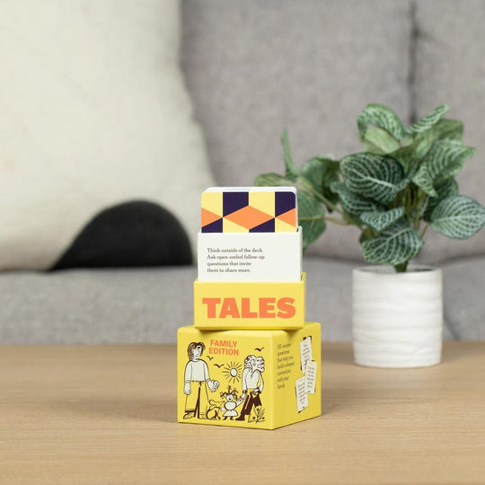TALES Family Edition – 150 Conversation Cards for Family Dinners & Game Nights Fun Prompts for Kids. Teens & Adults