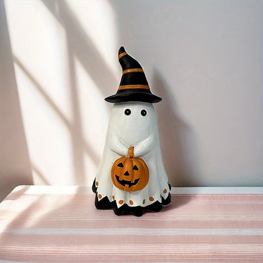 Halloween Resin Pumpkin Statue Tabletop Decor with Art Deco Style